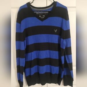 American Eagle Striped Xl 90s Sweather Old Money Y2k Prep Smart Grandpa